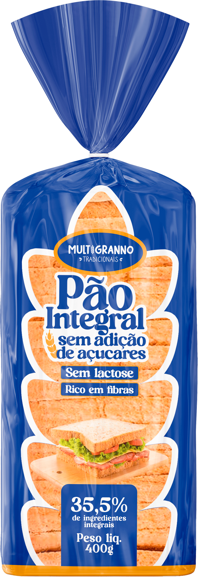 Pão de Forma Integral sem Açúcar e Sem Lactose